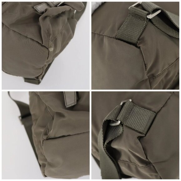PRADA Backpack Nylon Gray Silver Auth bs30075 main image 13